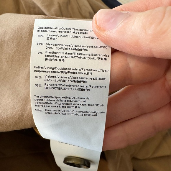 HUGO BOSS Drupe Belted Linen Blend Dress in Camelhair Size US 6 NWT - Picture 13 of 13